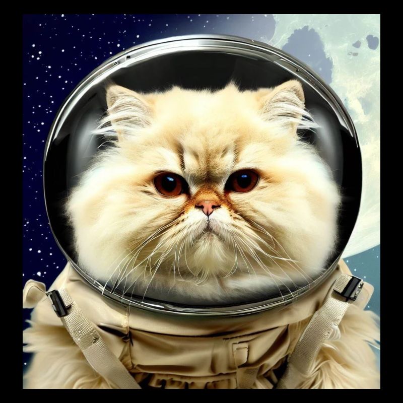 Perserkatze Negan als Astronaut