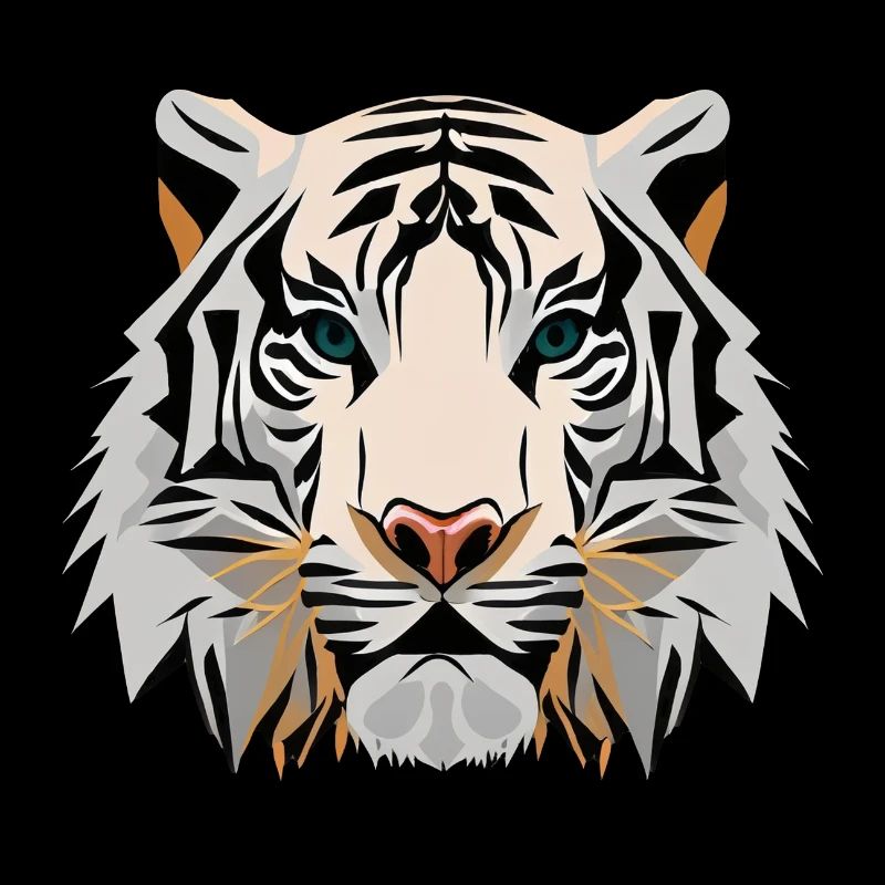 weißes Tigergesicht Vektor Look geometrisch stolz Stron