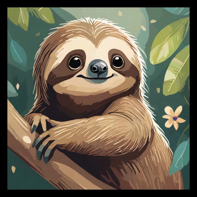cute little sloth funny in a tree