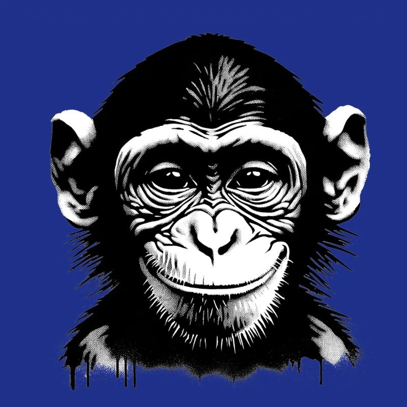Visage de singe souriant