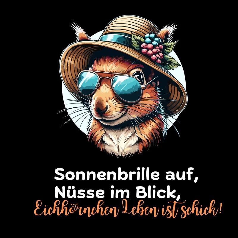 Écureuil avec lunettes et chapeau