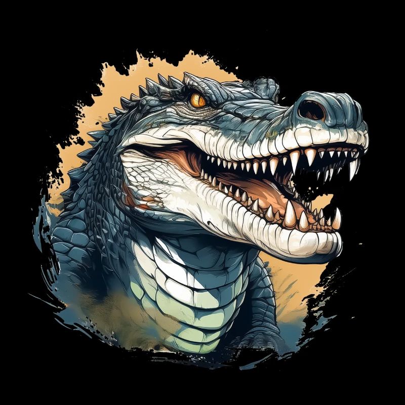 Wild angry animal pugnacious combative crocodile