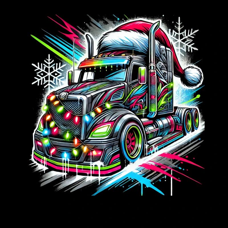 Chauffeur de camion de Noël cool