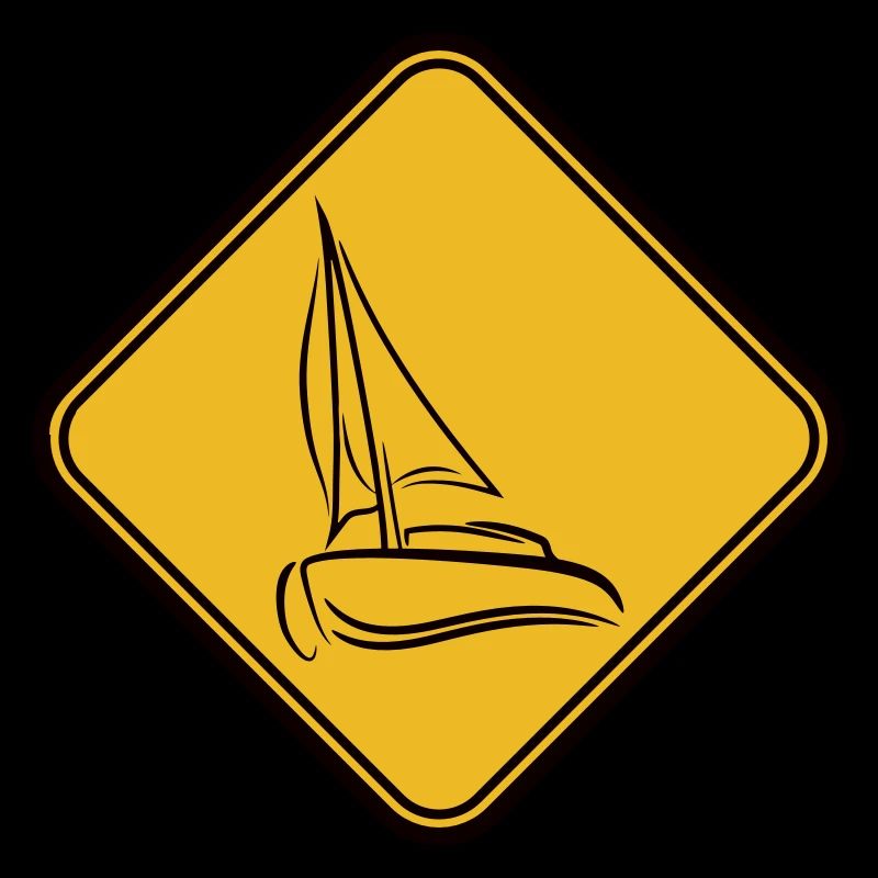 Sailboat Sign Note Caution Symbol