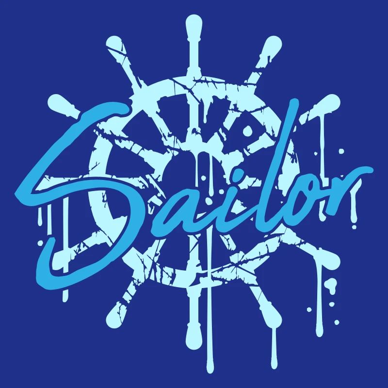 Sailor Ship Steering Wheel Graffiti Drop Sailing