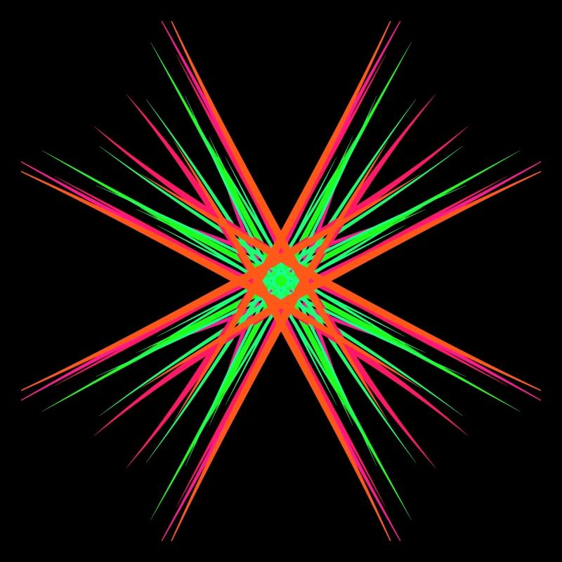 Étoile composée de plusieurs couleurs vives