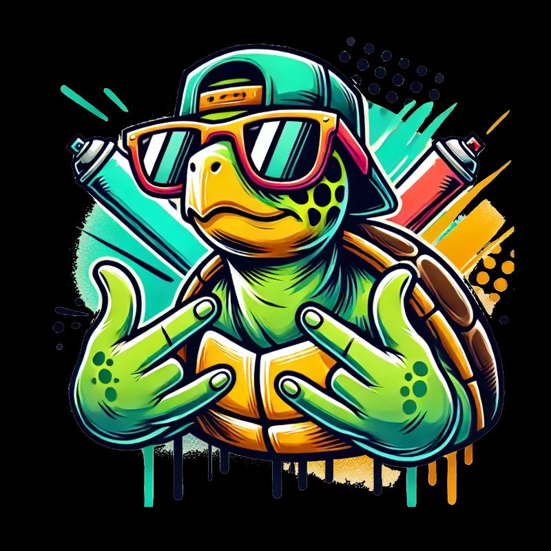 Cool turtle with sunglasses