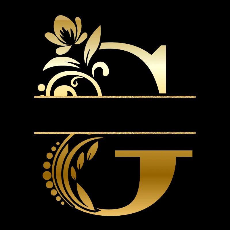 Personalisierter vergoldeter Blumenbuchstabe g - Geschenkidee