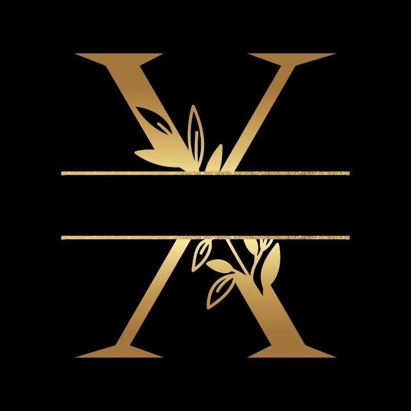 Personalisierter goldener Blumenbuchstabe x - Geschenkidee