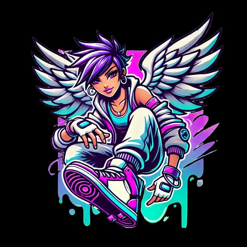 Cooler Engel bunte Haare