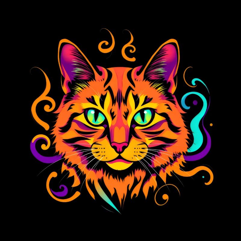 Chat coloré cool
