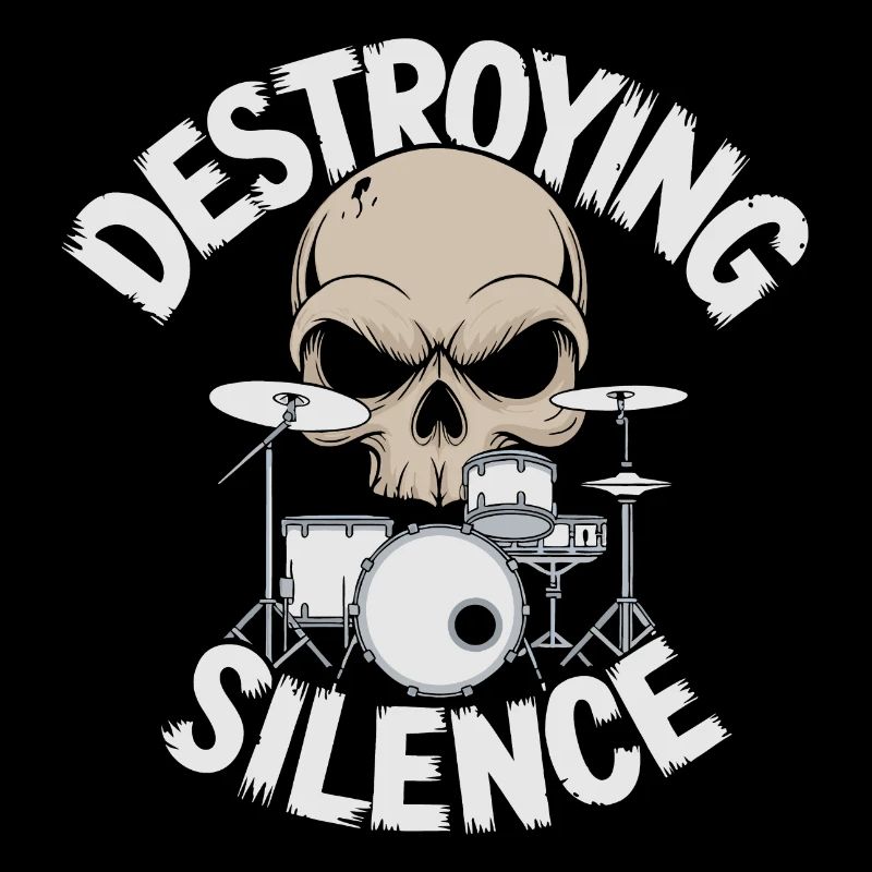 Drums and Skull Drummer Rock Band