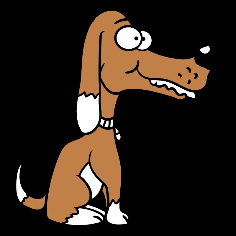 Dog Sitting Funny Happy Puppy Pet Comic