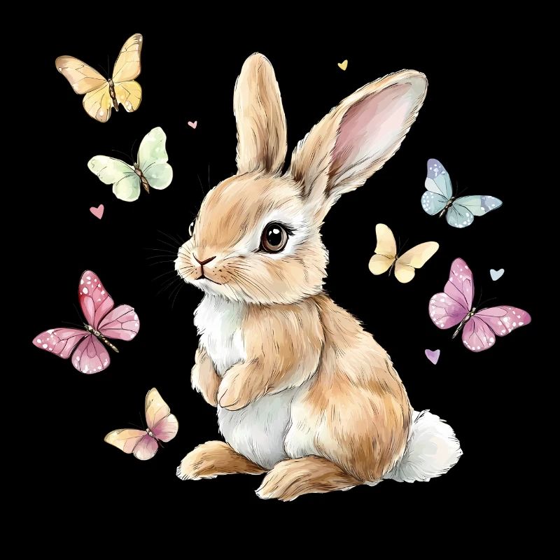 Cute Bunny Rabbit Butterflies
