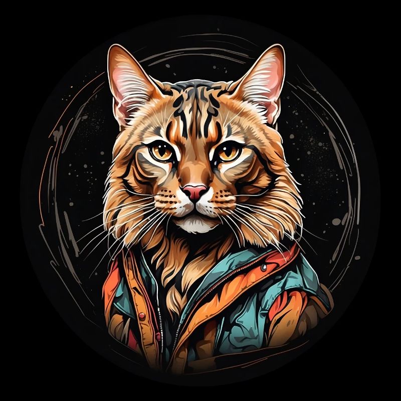 Portrait de chat du Bengale technique aquarelle