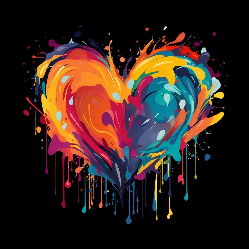 Buntes Herz Valentinstag Muttertag Geschenk Liebe
