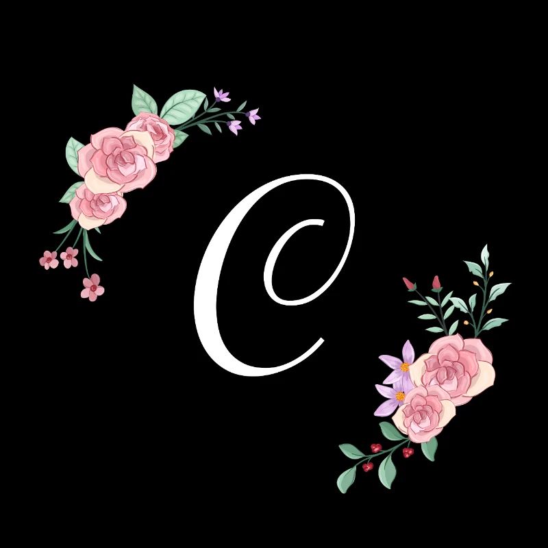 Pink floral letter c