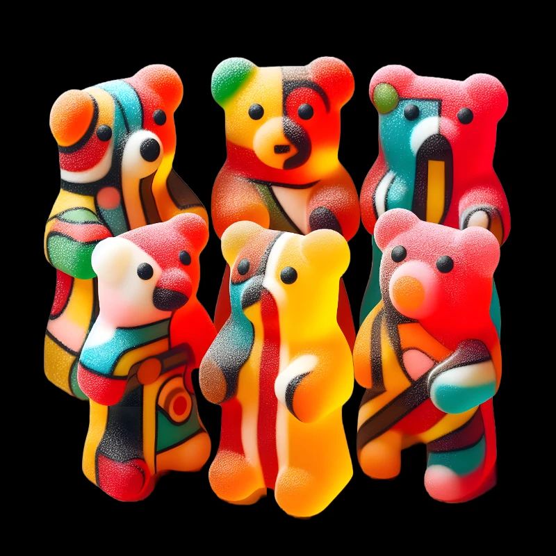 Gummibärchen mit abstraktem Muster