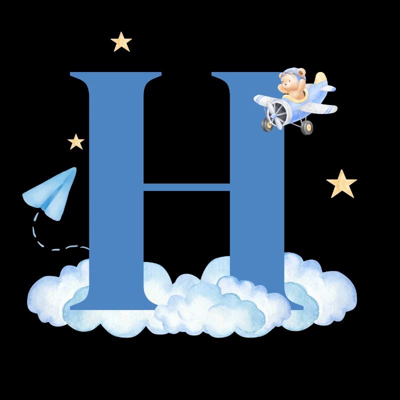Buchstabe H Blaue Wolken Flugzeug Kind