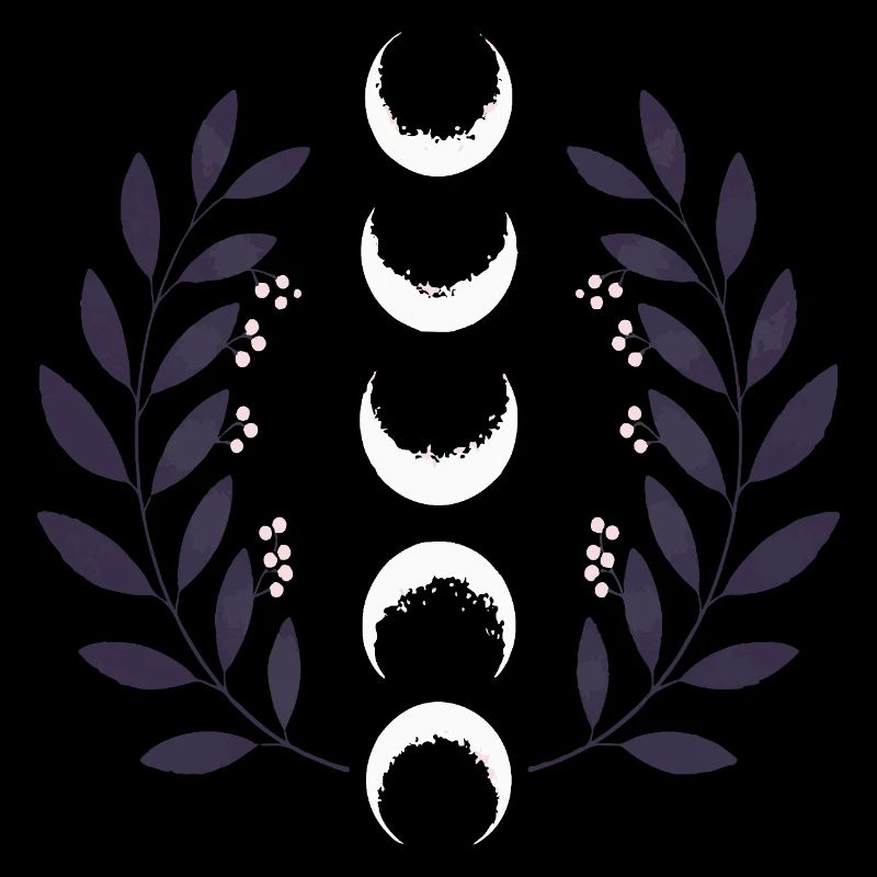 Phase de lune céleste BOHO Fleurs sauvages Zodiaque Sorcière