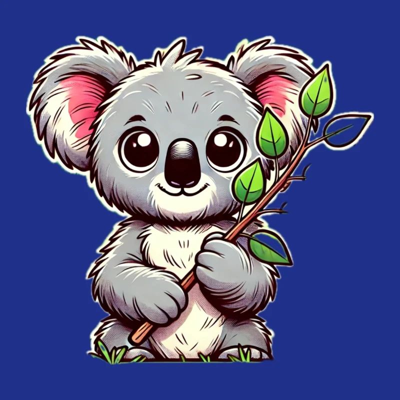 Koala with eucalyptus