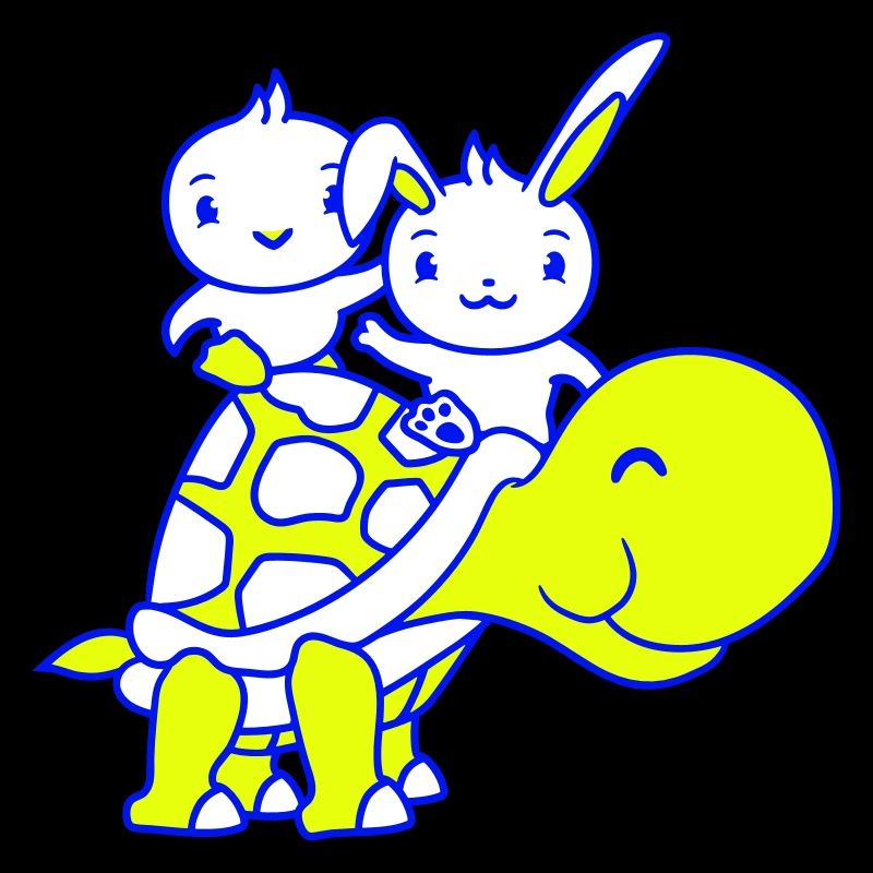 2 Bunny Bird Grande Tortue Géante Ondulation Equipe