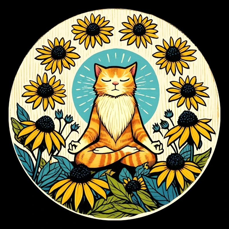 Zen-Modus Kätzchen Katze