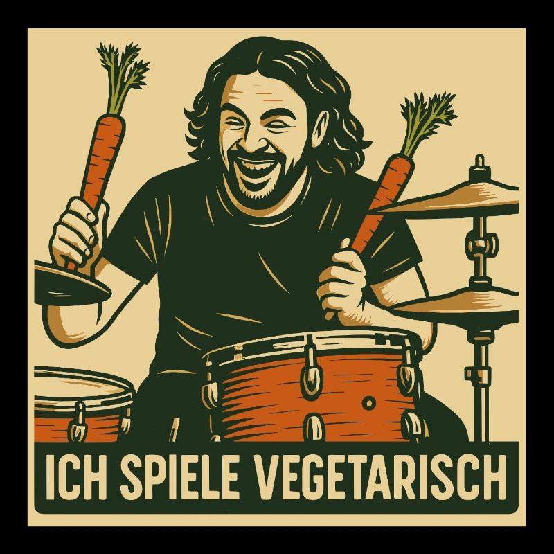 Schlagzeug Ich spiele vegetarisch