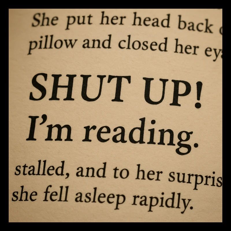Silent! I'm reading!