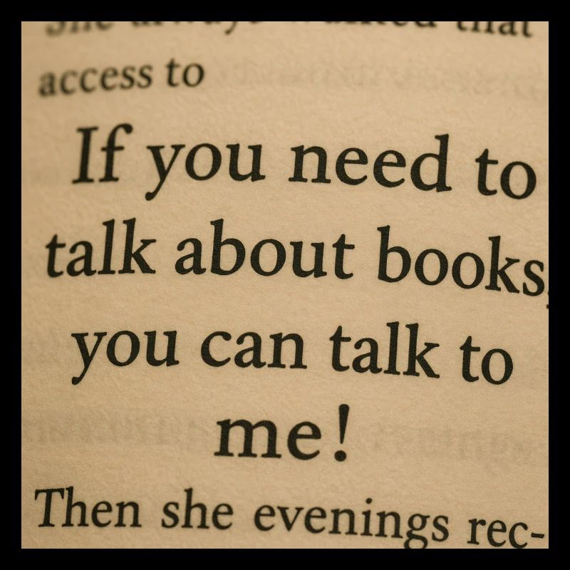 Wenn Sie über Bücher sprechen möchten