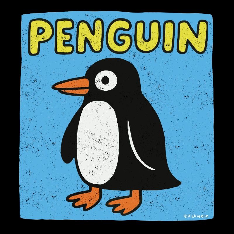 Pinguin Cartoon - verwitterte Optik