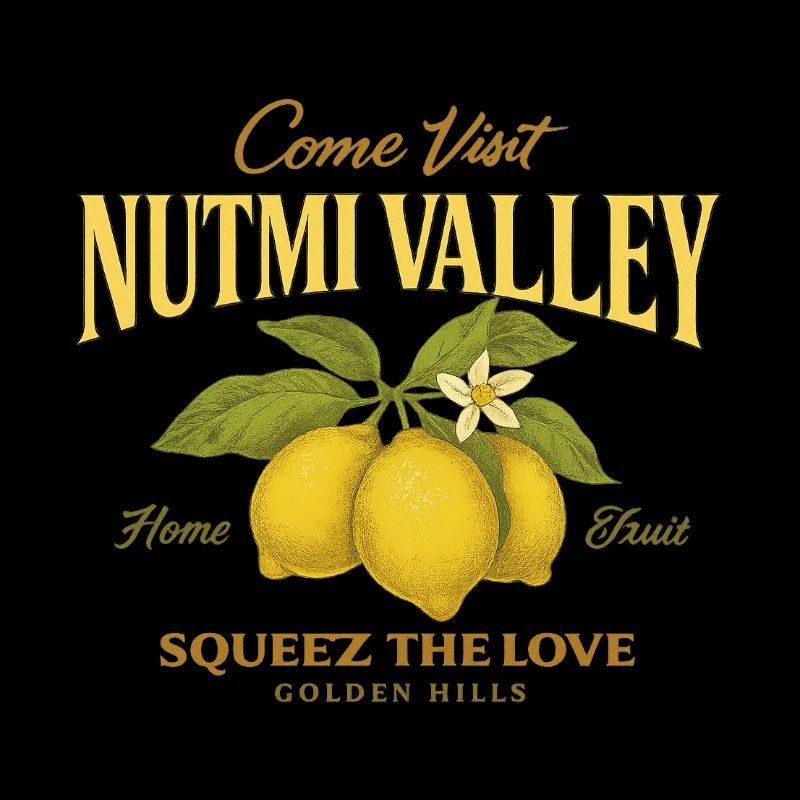 T-shirt vintage “Nutmi Valley” – Citron doré & vib