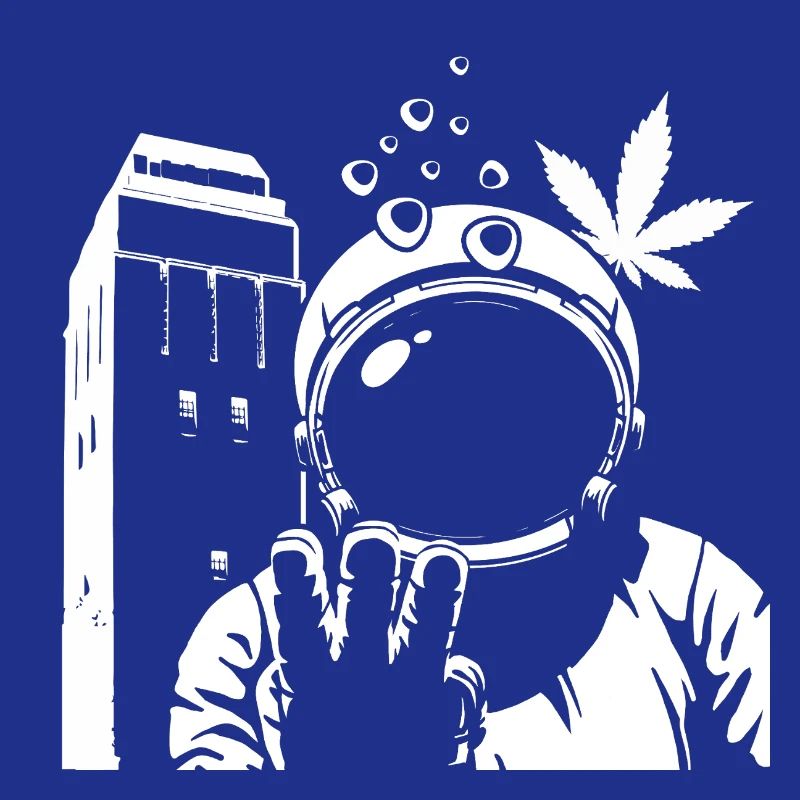 Austronaut Wasserturm und Hanf Weiß Transparent