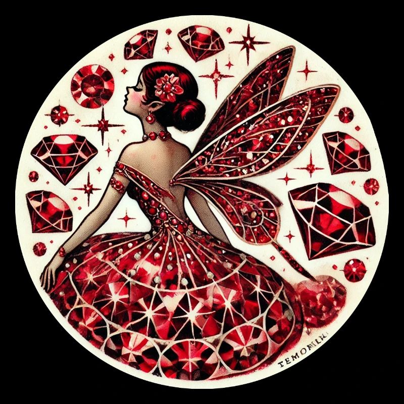 Fée Rubis - Conception Fantasy de Pierre Précieuse Rouge Mystique