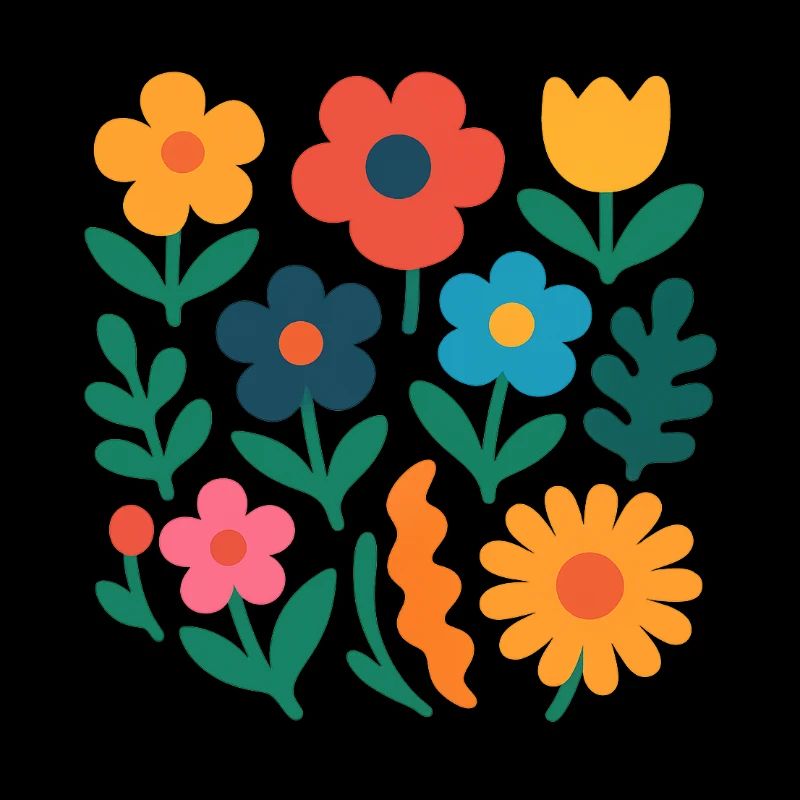 Bloody Vibes - Fleurs Flat Design