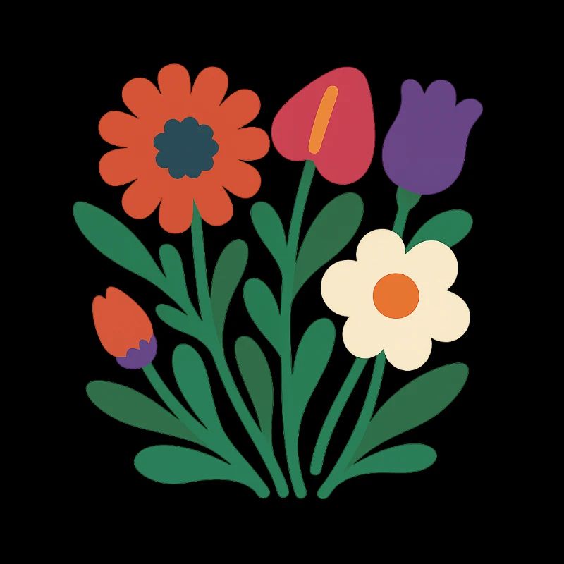 Exotic Bloom 2025 – Mix floral flat design 