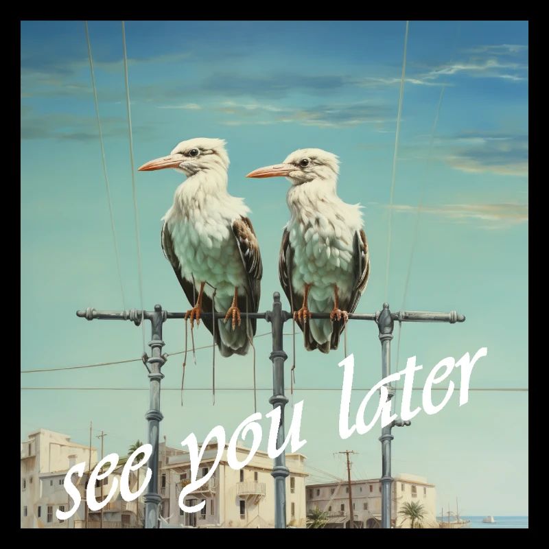 À plus tard Lettrage 2 Oiseaux Pôle Humour