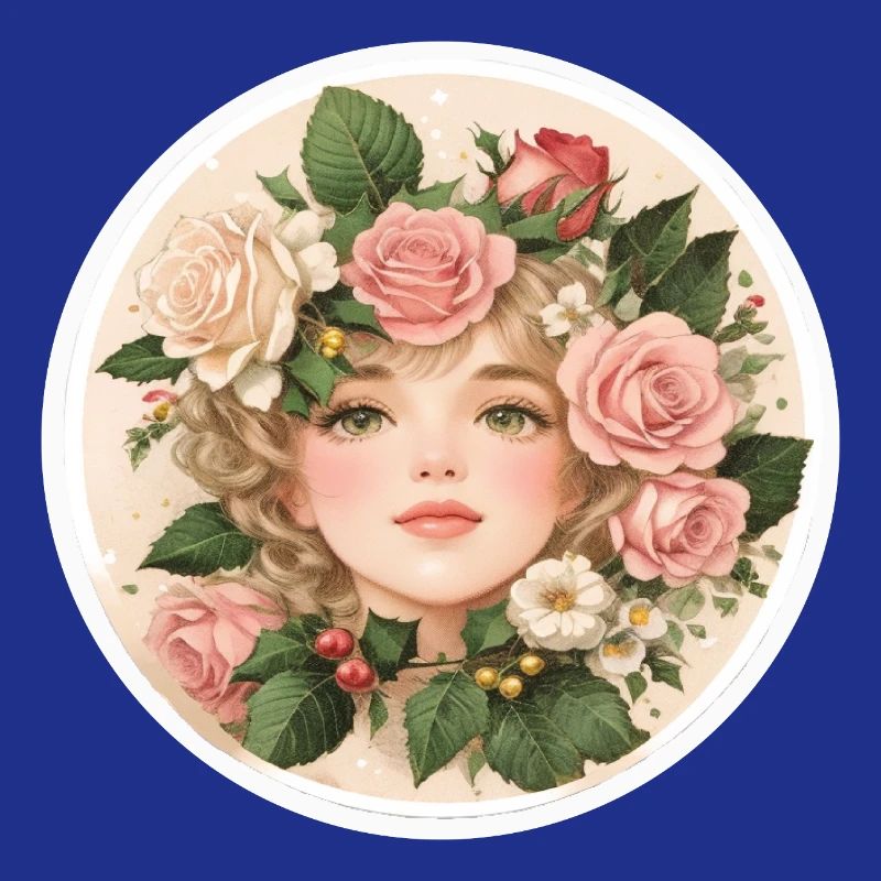 Fille De Fleur, Cercle, Rose