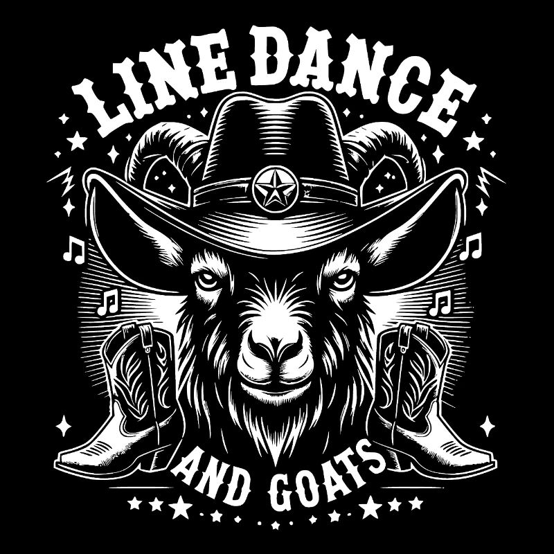 Ziegen und Line Dance lustige Ziege mit Stetson