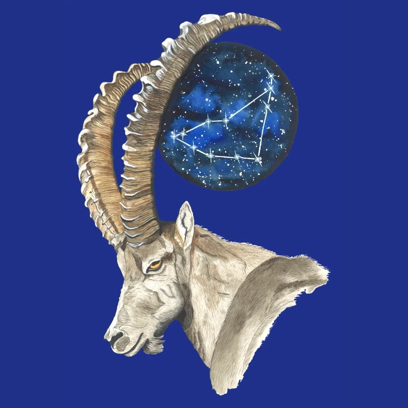 Steinbock mit dem Sternbild Steinbock