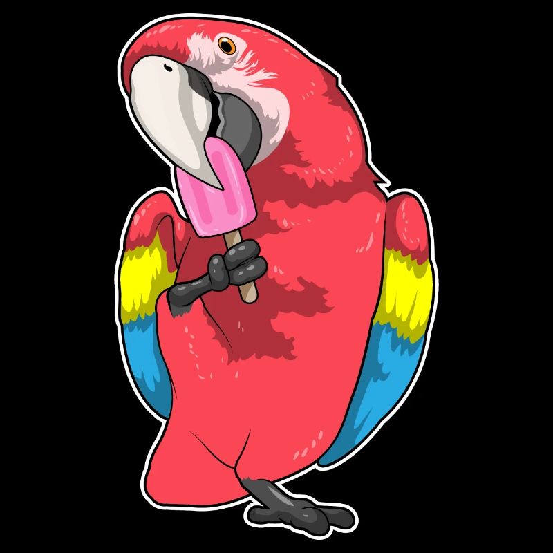 Papagei Eis am Stiel