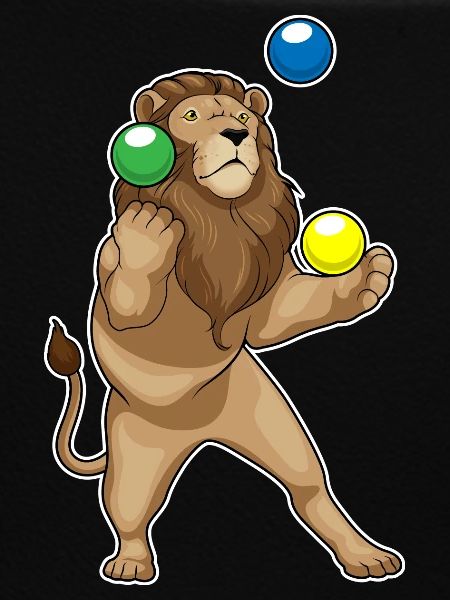 Lion juggler juggling