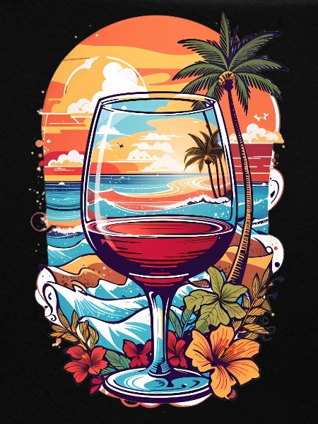 Beach wine glass