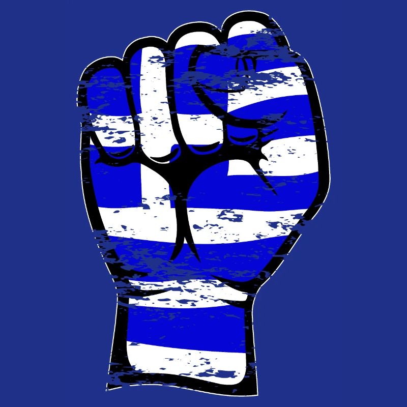 Grèce Drapeau Poing Main Utilisé Symbole