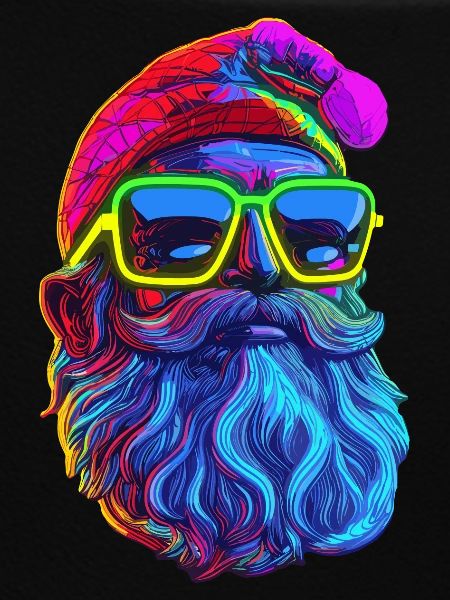 Neon Santa Popart