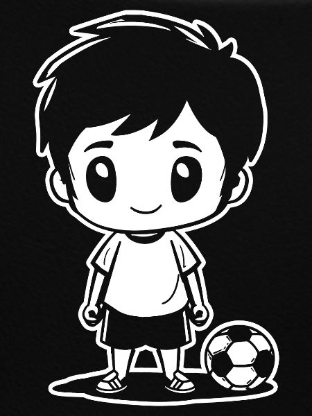 Soccer Boy Drawing