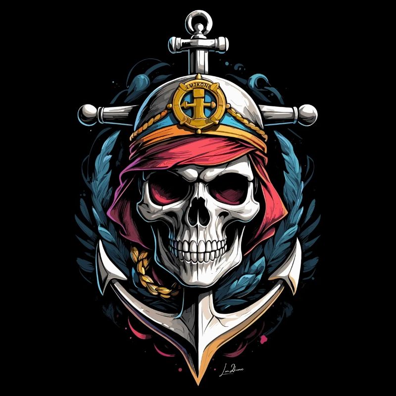 Navy Anchor Skull