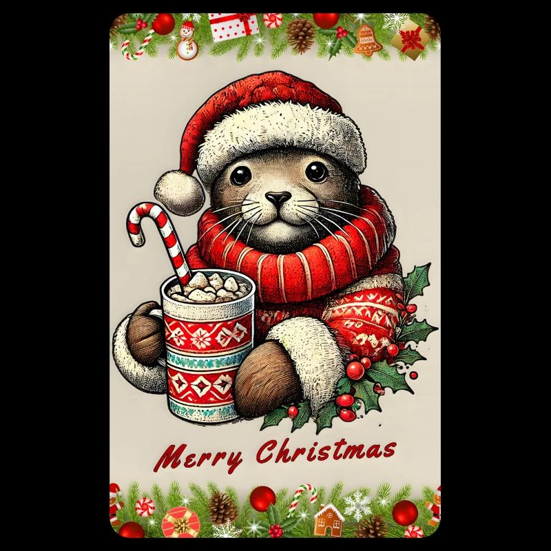 Loutre de Noël au chocolat chaud