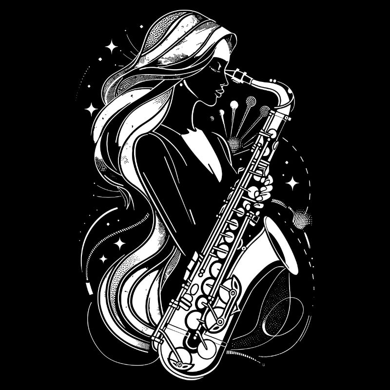 Weiblicher Saxophonist