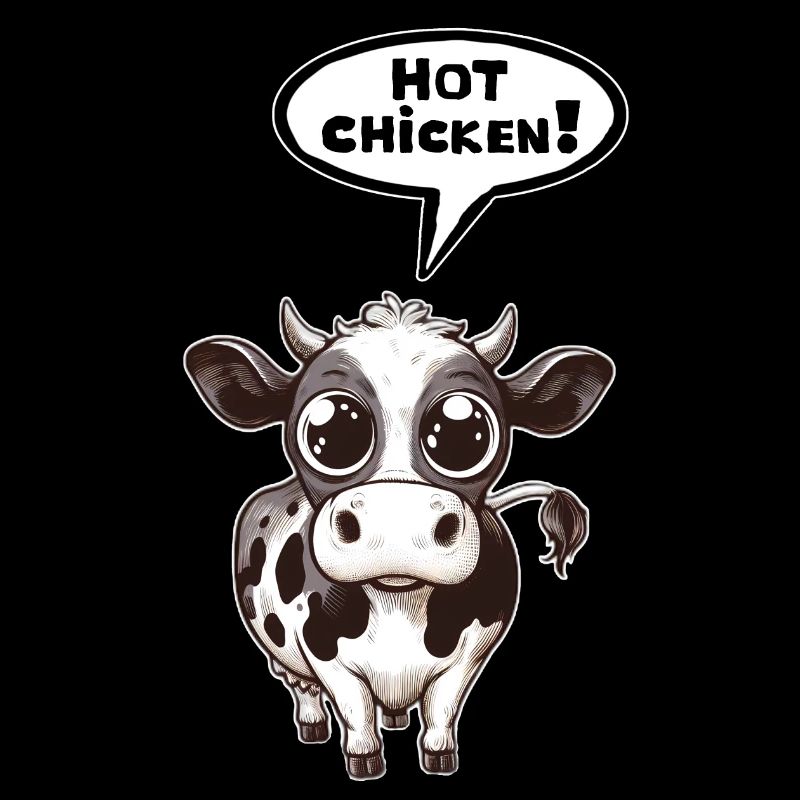 Vache bulle de dialogue Poulet chaud